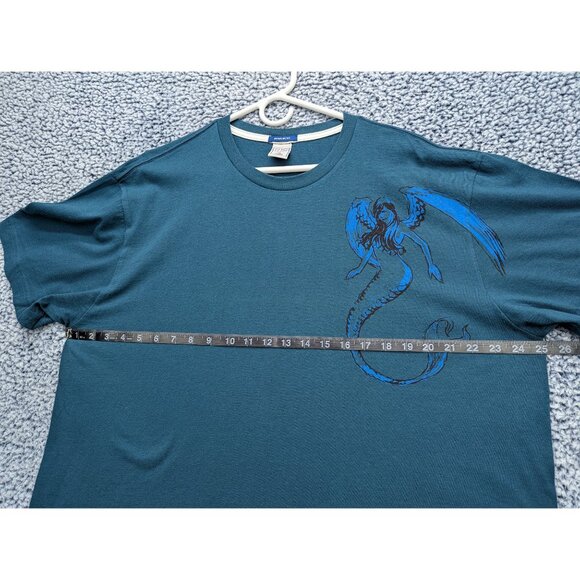 Y2K Old Navy Shirt Mens XL Mermaid Graphic Relaxed Fit Skater Grunge VTG Blue - Picture 8 of 11